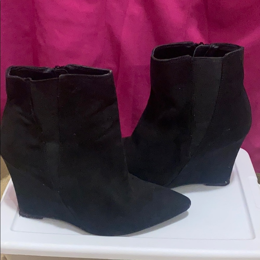 pointed wedge booties